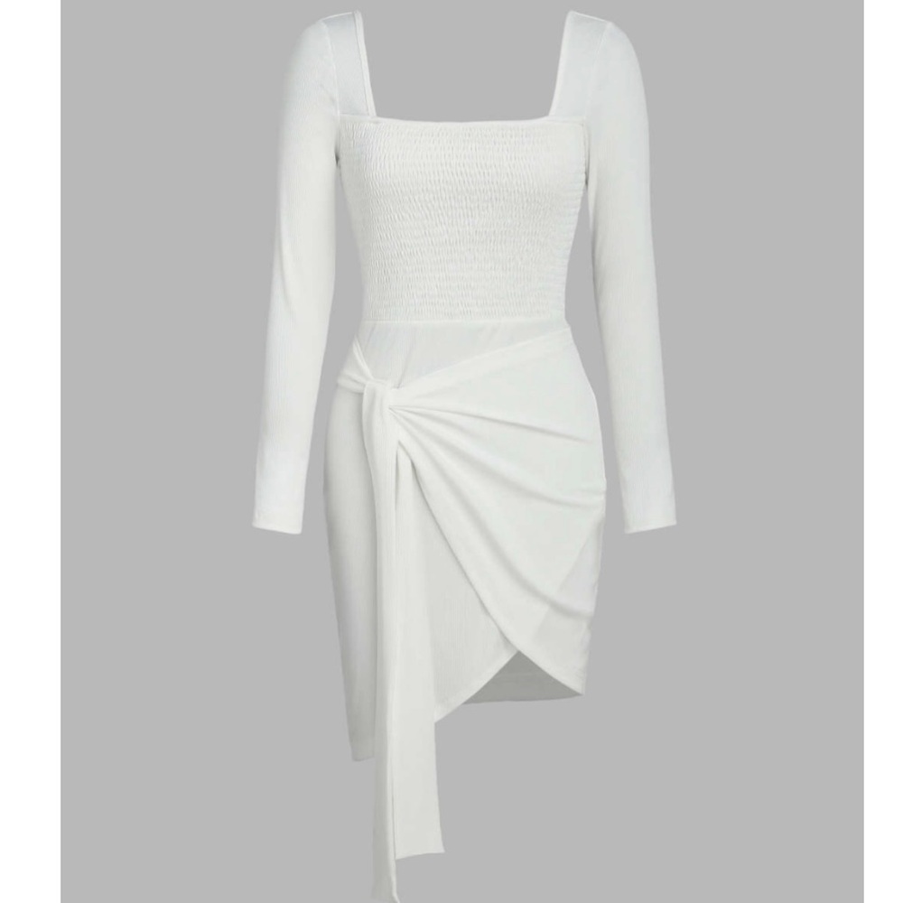 Privacy Please White Long Sleeve Dress